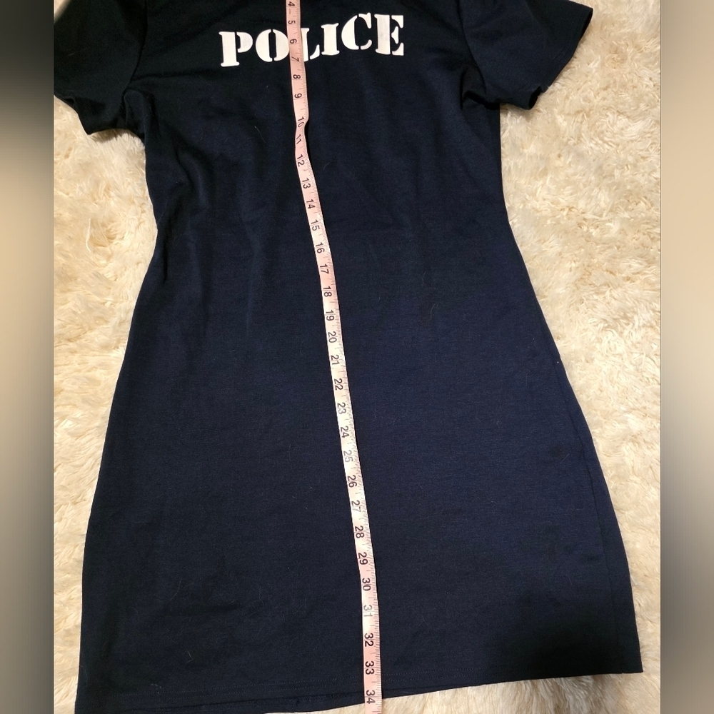 Halloween Navy Blue Spirit Police Uniform Costume Cosplay Role Dress Up Sz. L - Picture 6 of 8